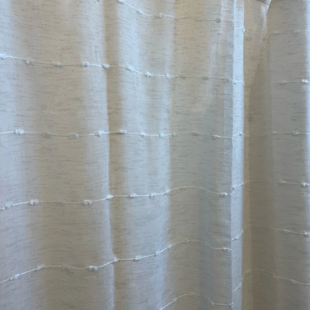 Stylish Farmhouse Textured Sheer Shower Curtain